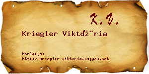 Kriegler Viktória névjegykártya
